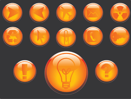 Vector 3D buttons communication theme.のイラスト素材