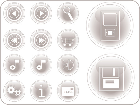3D vector buttons with an internet theme.のイラスト素材