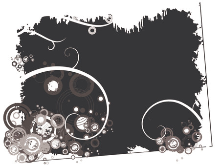 Retro vector vine foliage framed by a grunge background.のイラスト素材