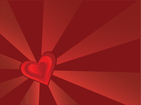 Valentine's day vector image with starburst background. Funky and retro image.のイラスト素材