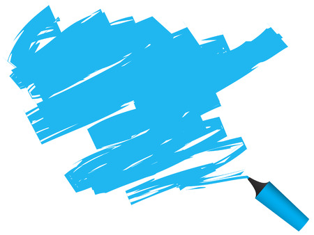 Vector - 3D highlighter pen drawing on paper.のイラスト素材