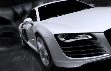 Very fast car moving with motion blur