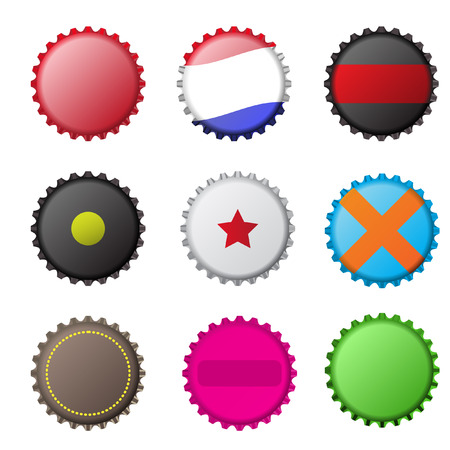 Vector - Illustration of various original bottle cap designsのイラスト素材