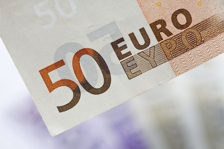 Closeup of the Euro currency money noteの写真素材