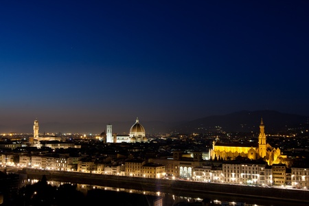 Night scene of Duomo Cathedral Santa Maria del Fiore in Florence, Tuscany, Italyのeditorial素材