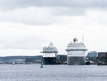 Kiel, Germany - July 15th, 2016: Cruise ships "Costa Pacifica" and "Mein Schiff 5" in the port of Kielのeditorial素材