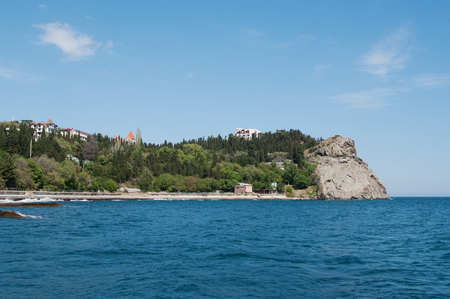 view of rocky cape Plaka in Black sea, Crimeaの写真素材