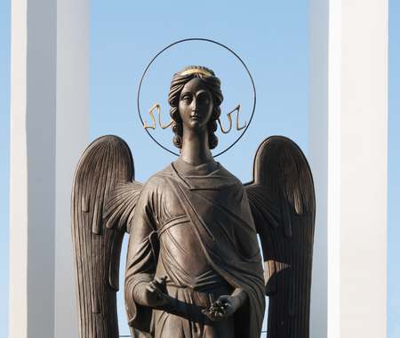 Omsk, Russia - September 21, 2016: Comforting Angel, monument to liquidators  of Chernobyl accidentのeditorial素材