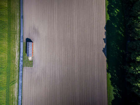 agricultural hat photographed from the air
