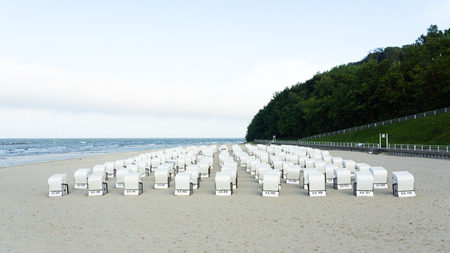 beach chairs at baltic sea