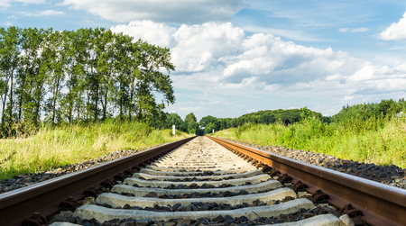 tracks perspective landscape viewの写真素材