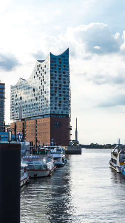 HAMBURG, GERMANY - June 23, 2019 philharmonic hall Elbphilarmonie in port district HafenCity in Hamburgのeditorial素材