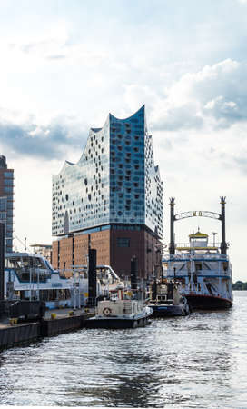 HAMBURG, GERMANY - June 23, 2019 philharmonic hall Elbphilarmonie in port district HafenCity in Hamburgのeditorial素材