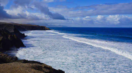 roaring surf in La Pared Fuerteventuraの写真素材