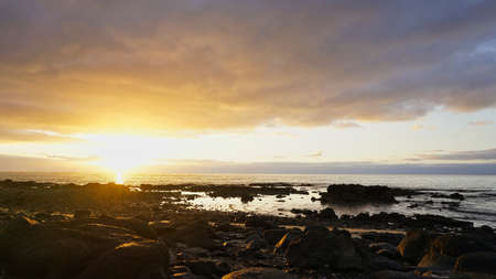sunrise at the beach of Costa Calma on Fuerteventuraの写真素材