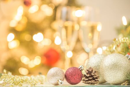 Christmas decoration on abstract backgroundの写真素材