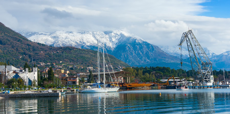 View of the port. Tivat city, Montenegroの写真素材
