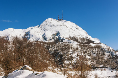 Shtirovnik peak with communication towers. National park Lovchen, Montenegroの写真素材