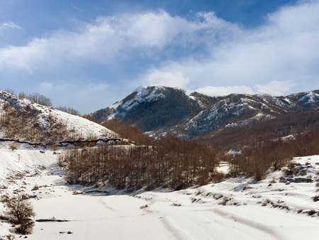 View of  National park Lovchen in winter, Montenegroの写真素材