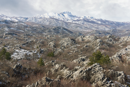 View of Mount Lovcen in the winter. Montenegroの写真素材