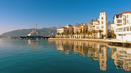 Montenegro. Embankment of Tivat city. の写真素材