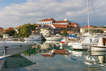View of Marina Kalimanj  in Tivat, Montenegroの写真素材