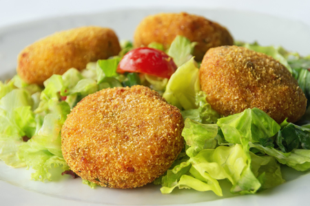 Chicken cutlets with vegetablesの写真素材