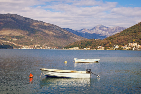 Two boats. Bay of Kotor, Montenegroの写真素材
