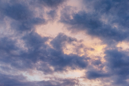 Evening sky with dark cloudsの写真素材
