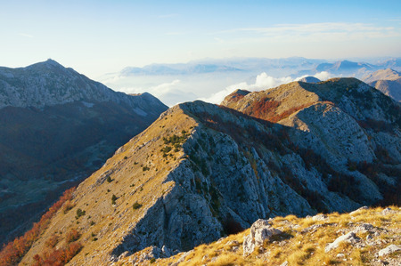 Beautiful mountain landscape. View of Lovcen National Park from Jezerski vrh peak. Montenegroの写真素材