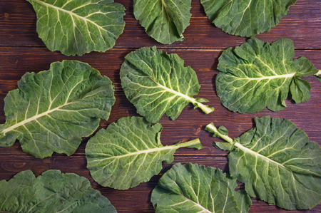 Rastan ( Collard greens, collards ) - popular leafy vegetables in Balkan cuisine.  Dark rustic...
