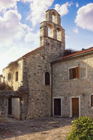 Montenegro. Churches of Old Town of Budva.  Church of Santa Maria in Puntaの写真素材