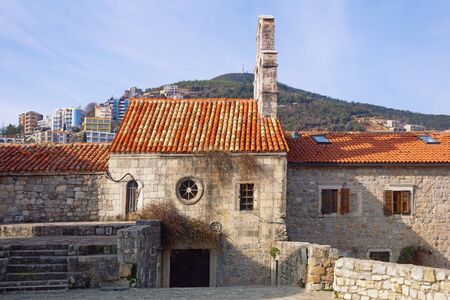 Montenegro. Churches of Old Town of Budva.  Church of Santa Maria in Puntaの写真素材