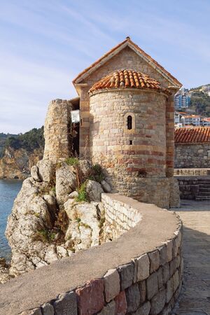 Montenegro. Churches of Old Town of Budva.  Church of St. Savaの写真素材