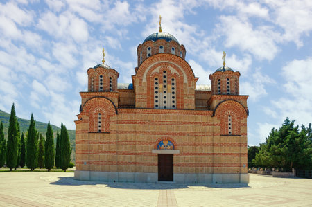 Religious architecture. Bosnia and Herzegovina. Trebinje city. View of Orthodox monastery - Hercegovacka Gracanicaのeditorial素材