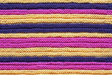 Seamless striped background, homemade wool knitted textureの写真素材