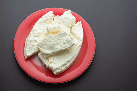 Balkan cuisine. Montenegro. Pljevaljski cheese  - local soft white cheese. Copy spaceの写真素材