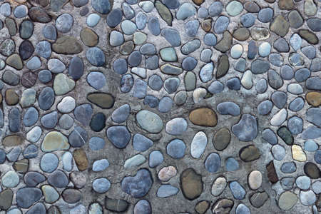 Texture of old pebblestone road. Horizontally seamless background. Montenegro, Prcanj townの写真素材