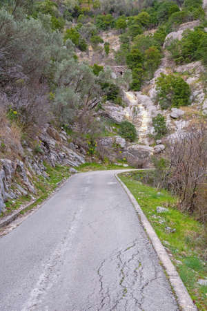 Balkan road trip. Mountains landscape with  country road. Montenegro, Tivatの写真素材