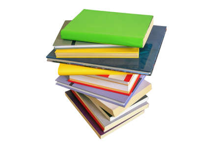 Stack of different books isolated on white backgroundの写真素材