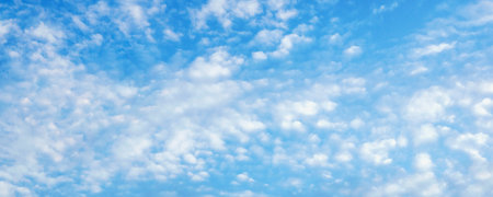 White clouds in blue sky.  Cumulus cloudsの写真素材