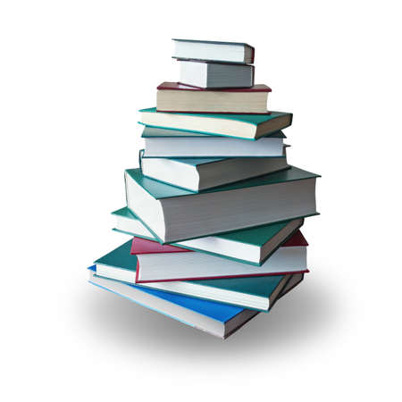Stack of different books, isolated on whiteの写真素材