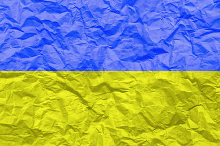 Blue and yellow colors of the Ukrainian flag on textured background.  Color tinting. Texture, backgroundの写真素材