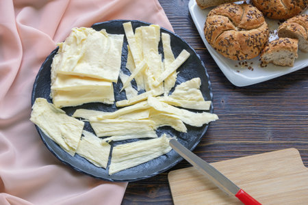 Balkan cuisine. Montenegro. Leafy cheese  - specific type of home-made cheese