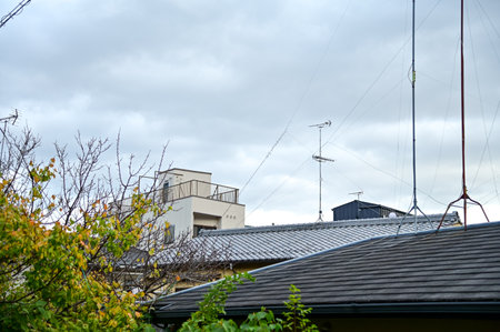 The train station in Arashiyamn, Kyoto, Japan with cloudy sky, Japan Transportation system. Travel concept.の写真素材