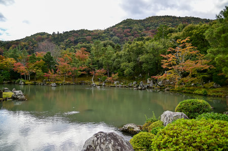 The garden scene of Tenryuji Temple at autumn. Famous temple in Japan. Tenryuji Temple is a Japanese...
