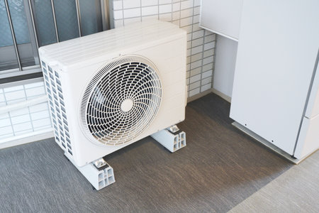 Air conditioner in a modern office building. 3d rendering.の写真素材