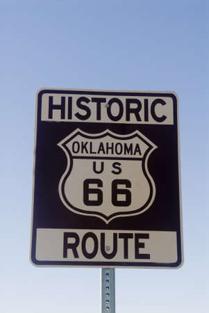 Historic Route 66 sign from the state of Oklahomaの写真素材