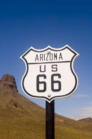 Historic Route 66 sign from the state of Arizonaの写真素材