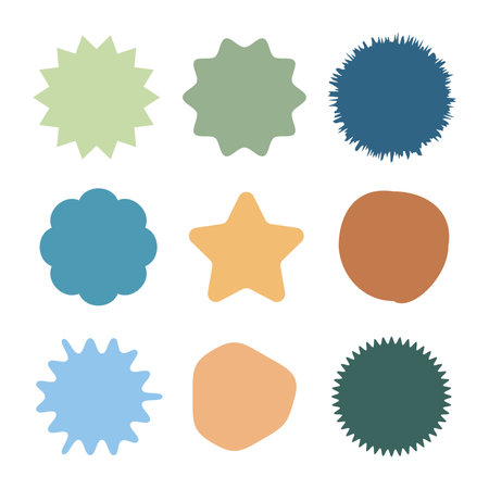 Set of sticker element. Different shape. Vector illustration isolated on white backgroundのイラスト素材